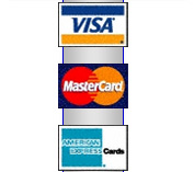 We accept Visa, Mastercard, and American Express.
